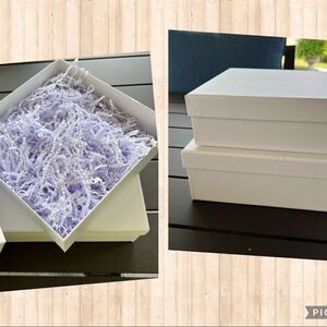 Stacking White Boxes set of Two 2 boxes